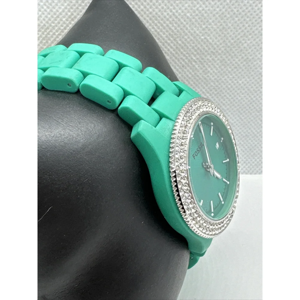 Fossil AM4468 Women's Green Resin Bracelet Analog Dial Quartz Wrist Watch AEA350